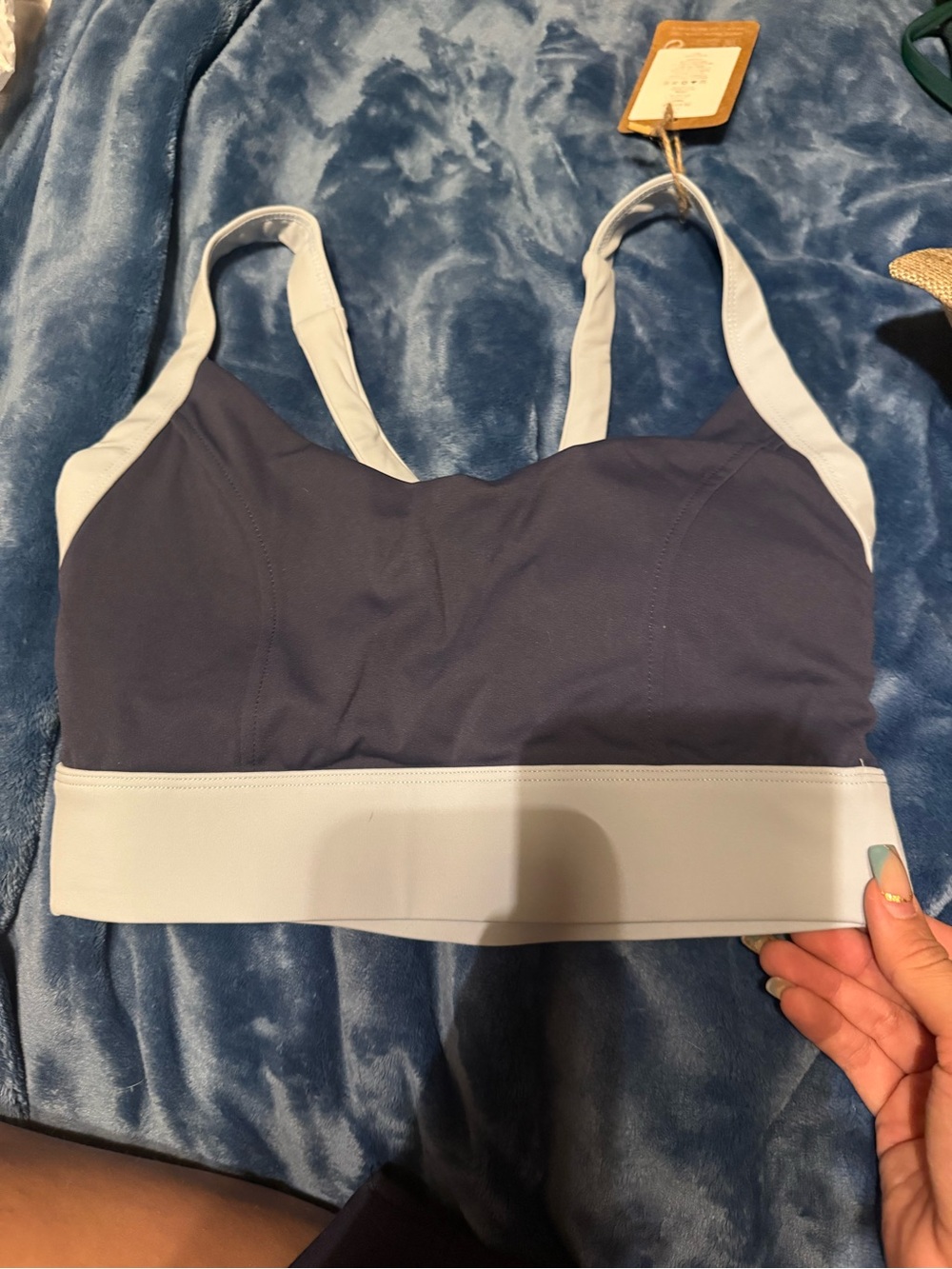 Navy Sport Bra - BERLOOK